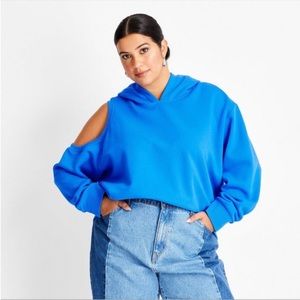 Future Collective x Kahlana Barfield Brown Pullover Cut Out Hoodie NWT